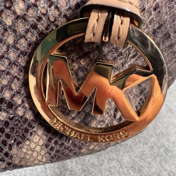 Michael Kors Jet Set Python Embossed LeatherTote Shoulder Bag - Picture 2 of 15